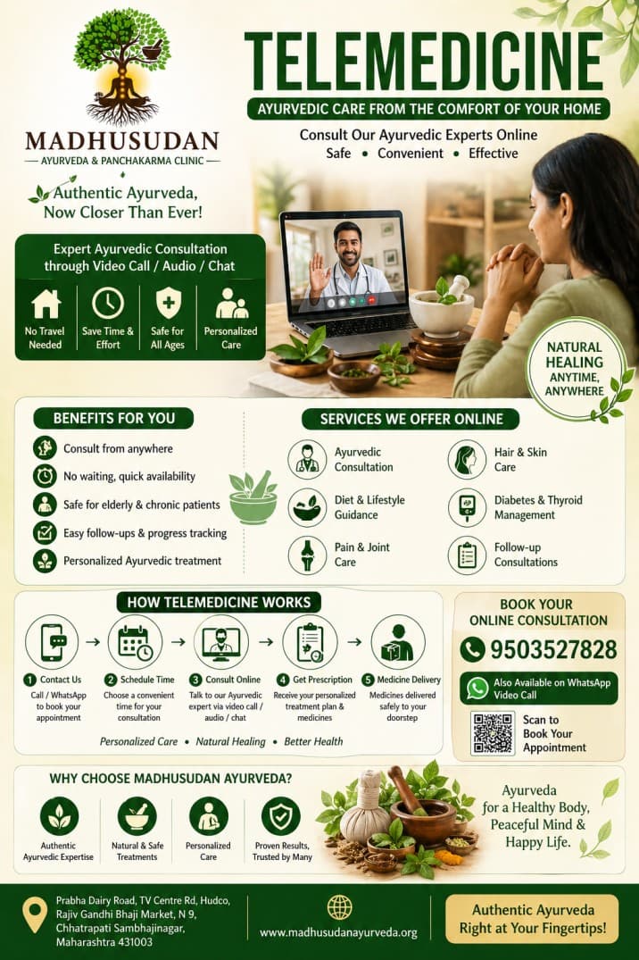 🌿 Introducing Telemedicine for Ayurveda – Care from the Comfort of Your Home